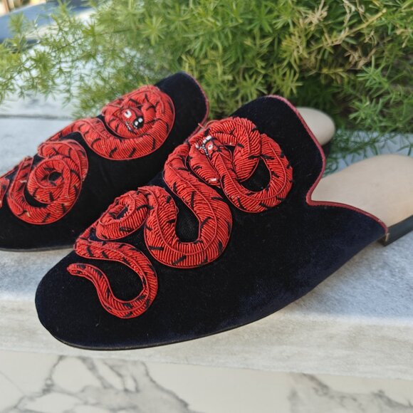 Leather Shoes for Men, Embriodered Red Snake Shoes, Designer Shoes for Mens, main image 6